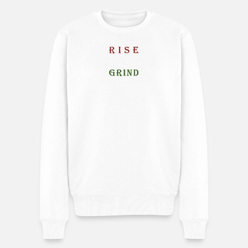 Aufsteigen & Schleifen von Motivationsdesign - Männer Premium Bio Pullover - Weiß