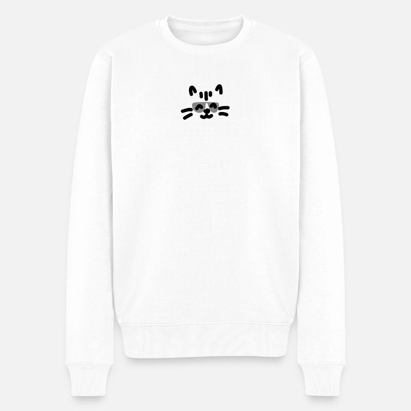 Chat cool Katze - Pull Premium bio Homme - blanc