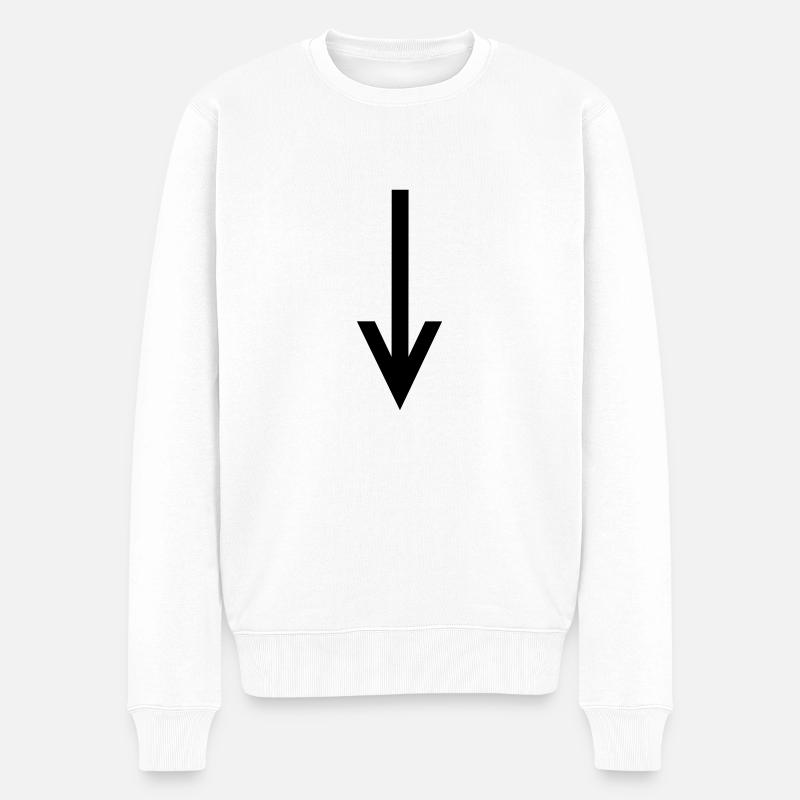 Pfeil - Männer Premium Bio Pullover - Weiß