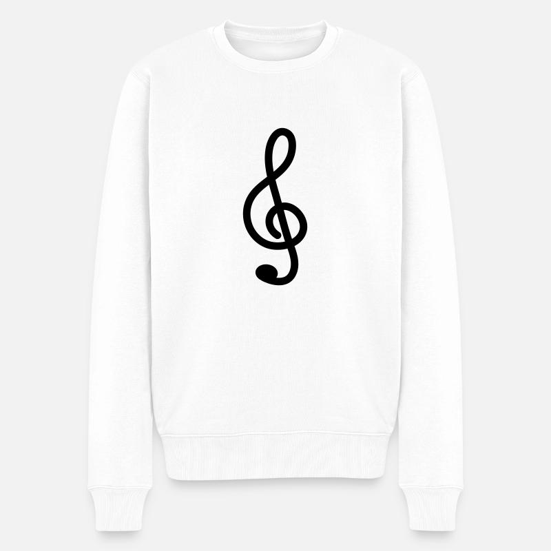Notenschlüssel - Männer Premium Bio Pullover - Weiß