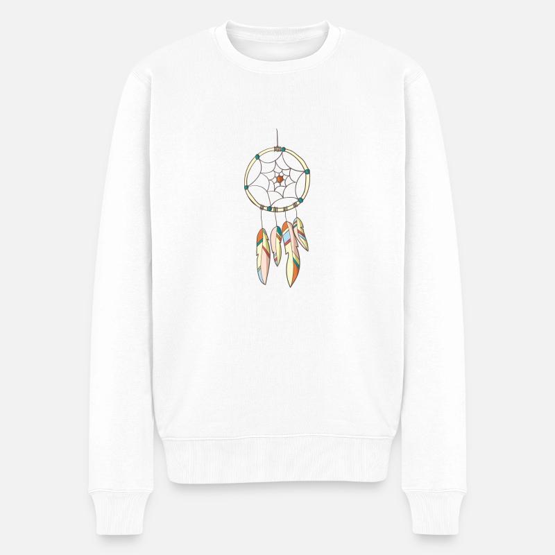 Traumfänger - Männer Premium Bio Pullover - Weiß