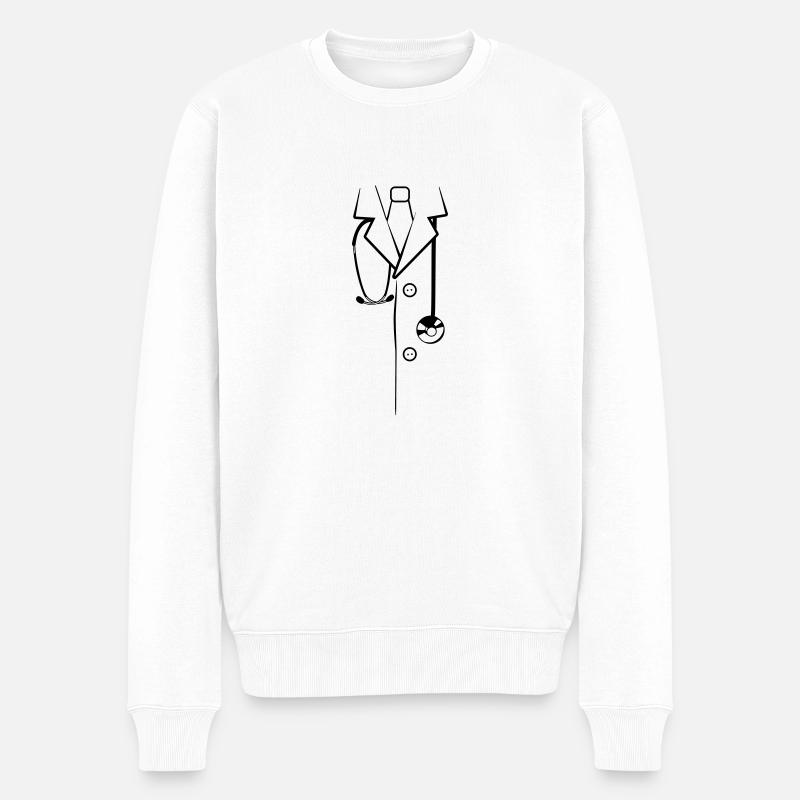 Arztkittel - Männer Premium Bio Pullover - Weiß