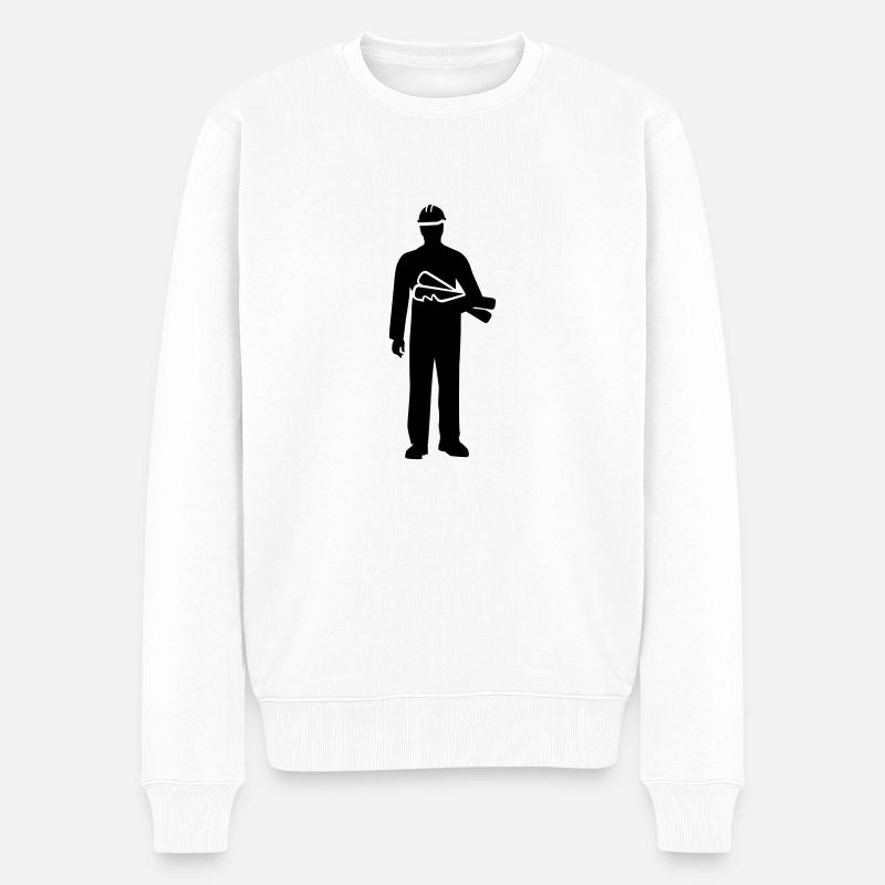 Bauleiter - Männer Premium Bio Pullover - Weiß