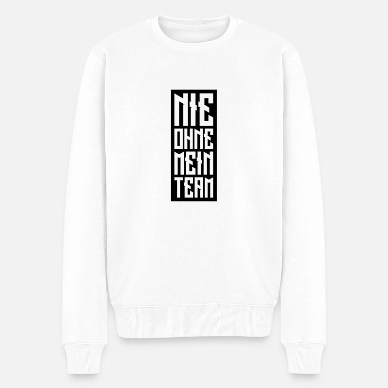 nie ohne mein team - Männer Premium Bio Pullover - Weiß