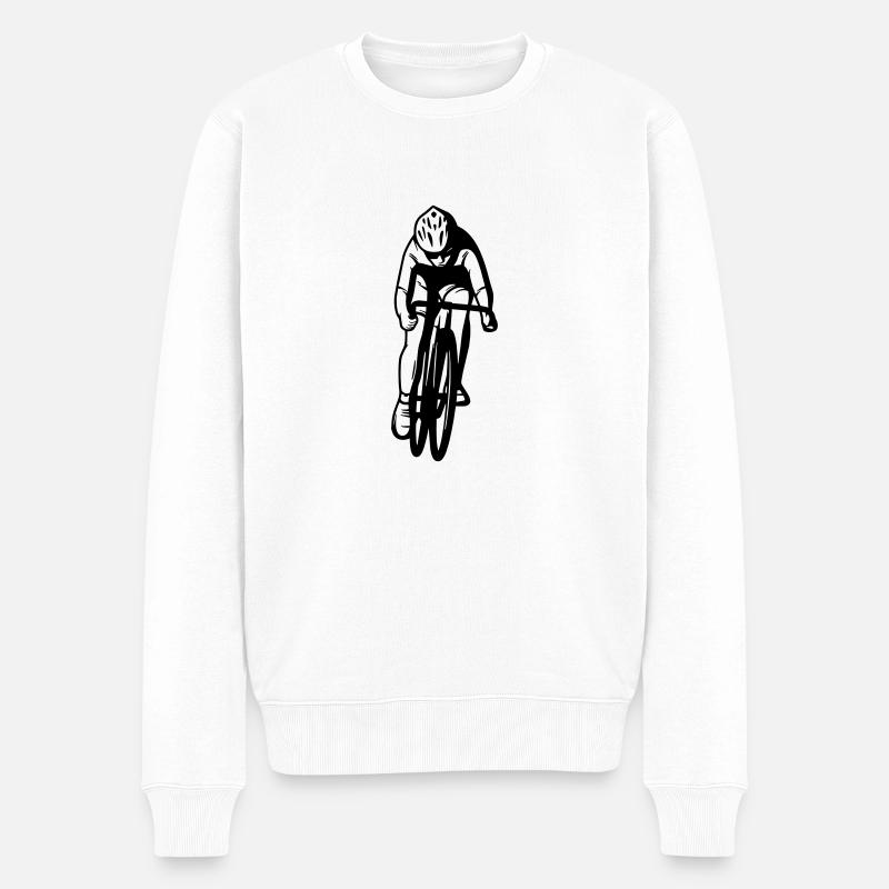 Rennrad Design - Männer Premium Bio Pullover - Weiß