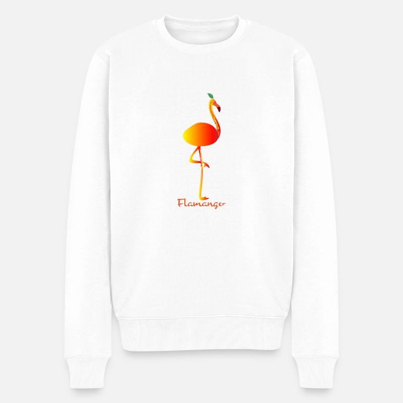 Flamingo Mango - Männer Premium Bio Pullover - Weiß