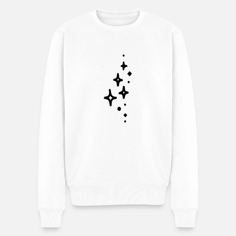 Glitzer - Männer Premium Bio Pullover - Weiß