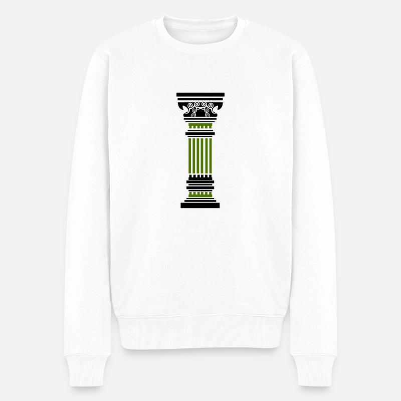 antike säule - Männer Premium Bio Pullover - Weiß