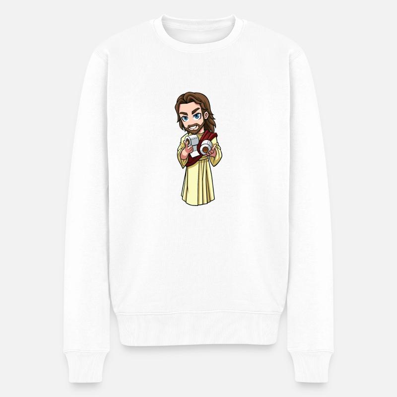 Papier toilette Jésus - Pull Premium bio Homme - blanc