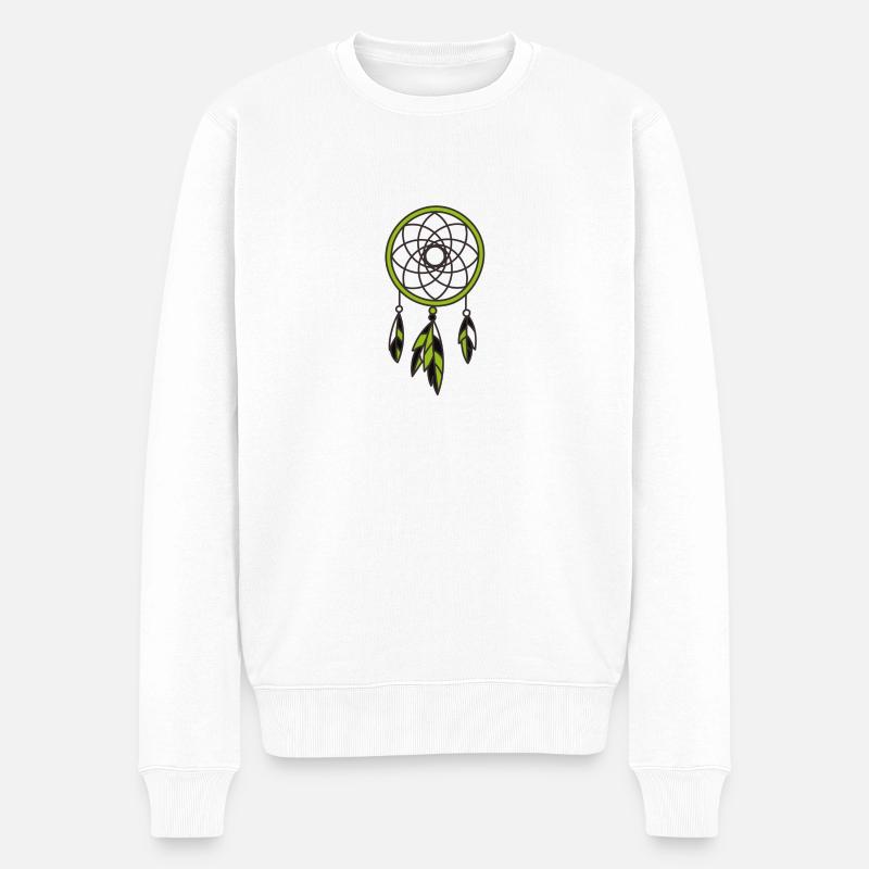 Dreamcatcher - Männer Premium Bio Pullover - Weiß
