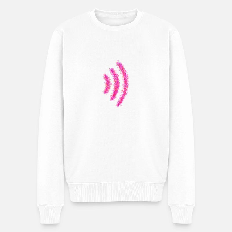 WiFi-Signal-T-Stück - Männer Premium Bio Pullover - Weiß