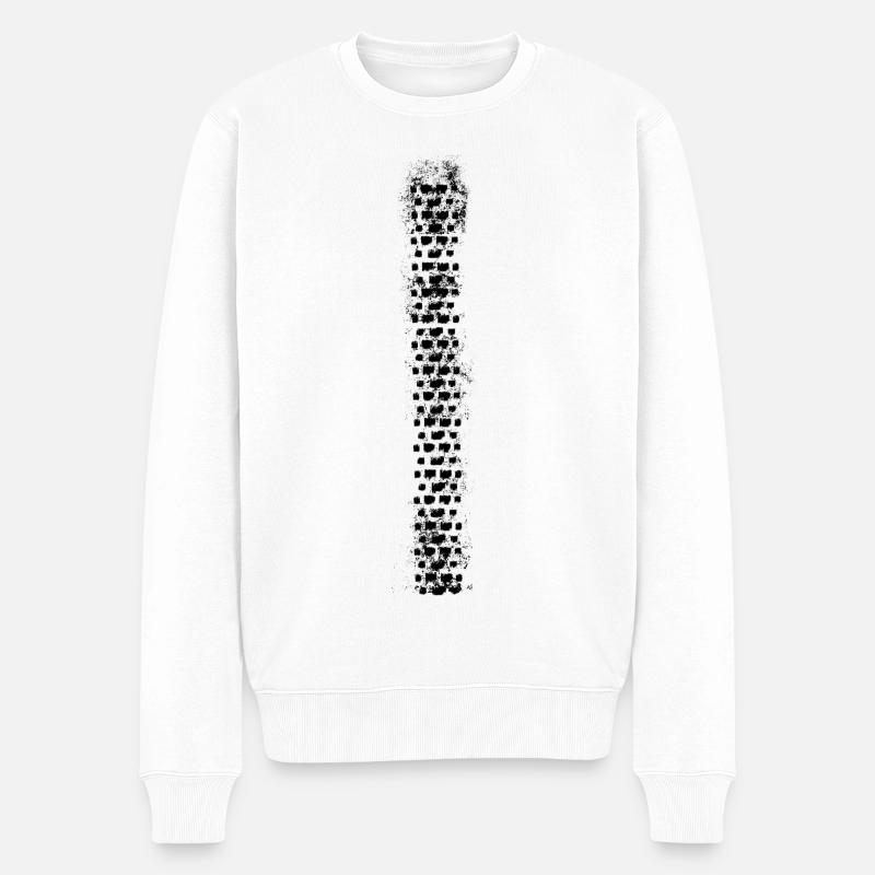 Bande de roulement de pneu de vélo de montagne - Pull Premium bio Homme - blanc