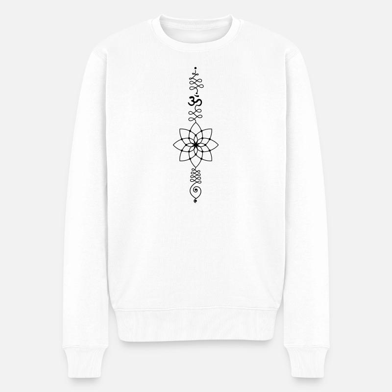 OM Totem – Pouvoir du Silence Intérieur - Pull Premium bio Homme - blanc