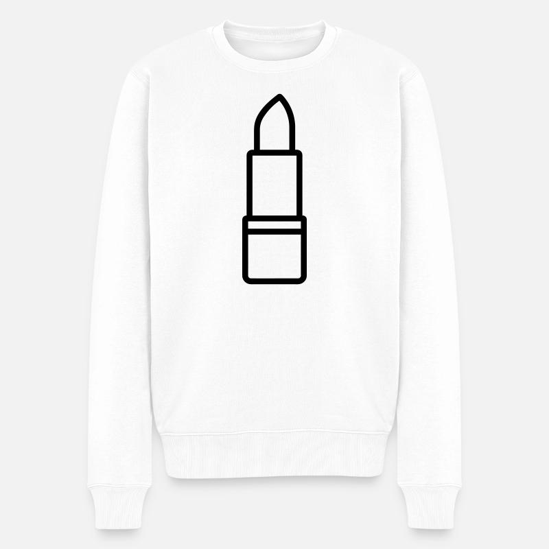 Lippenstift - Männer Premium Bio Pullover - Weiß