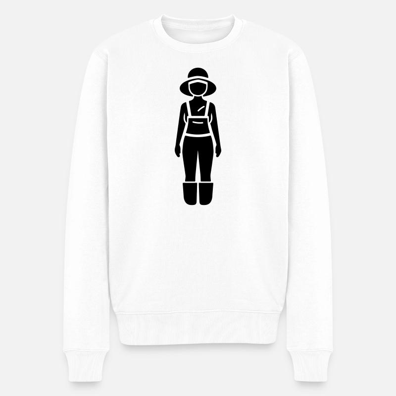 Farmer Frau - Männer Premium Bio Pullover - Weiß