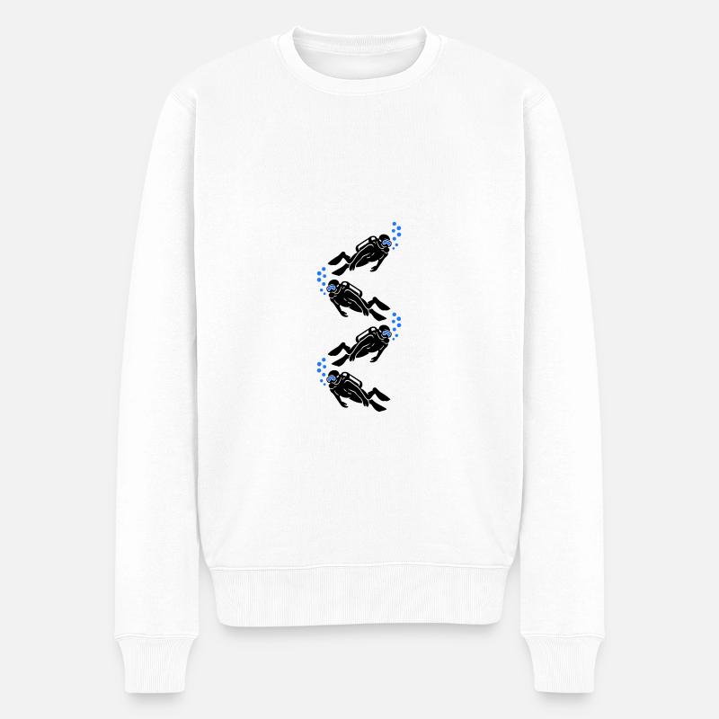 Tauchen Taucher - Männer Premium Bio Pullover - Weiß