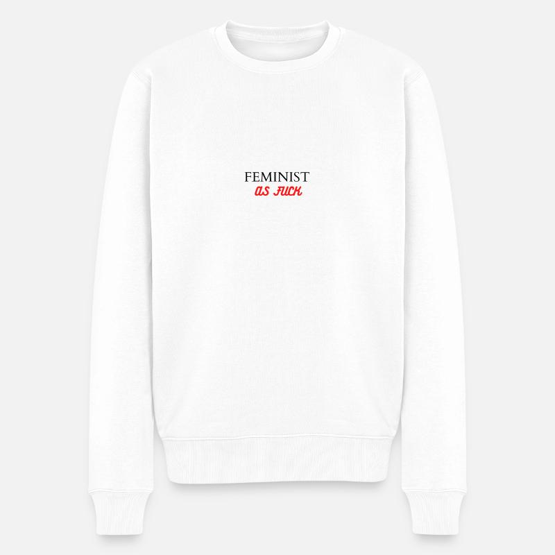 Feminist - Männer Premium Bio Pullover - Weiß