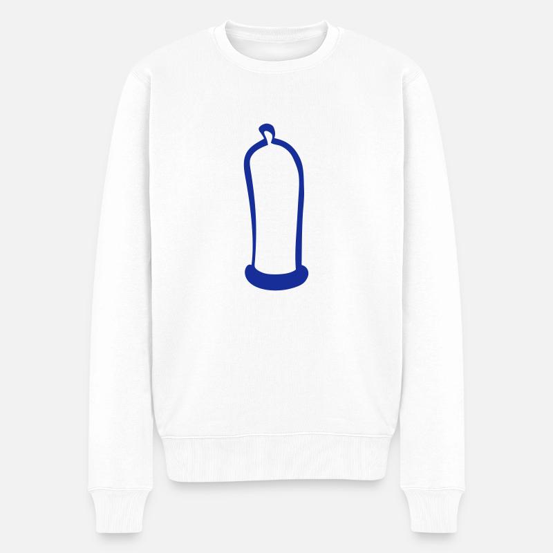 condom capote 1 - Pull Premium bio Homme - blanc