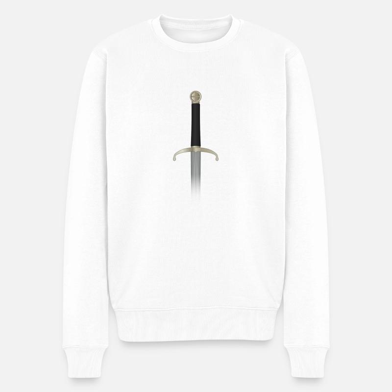 Schwert 2 - Männer Premium Bio Pullover - Weiß