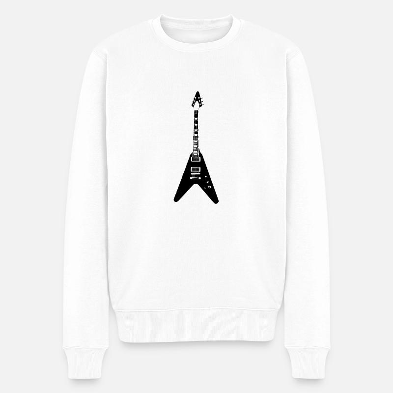 e-gitarre - Männer Premium Bio Pullover - Weiß