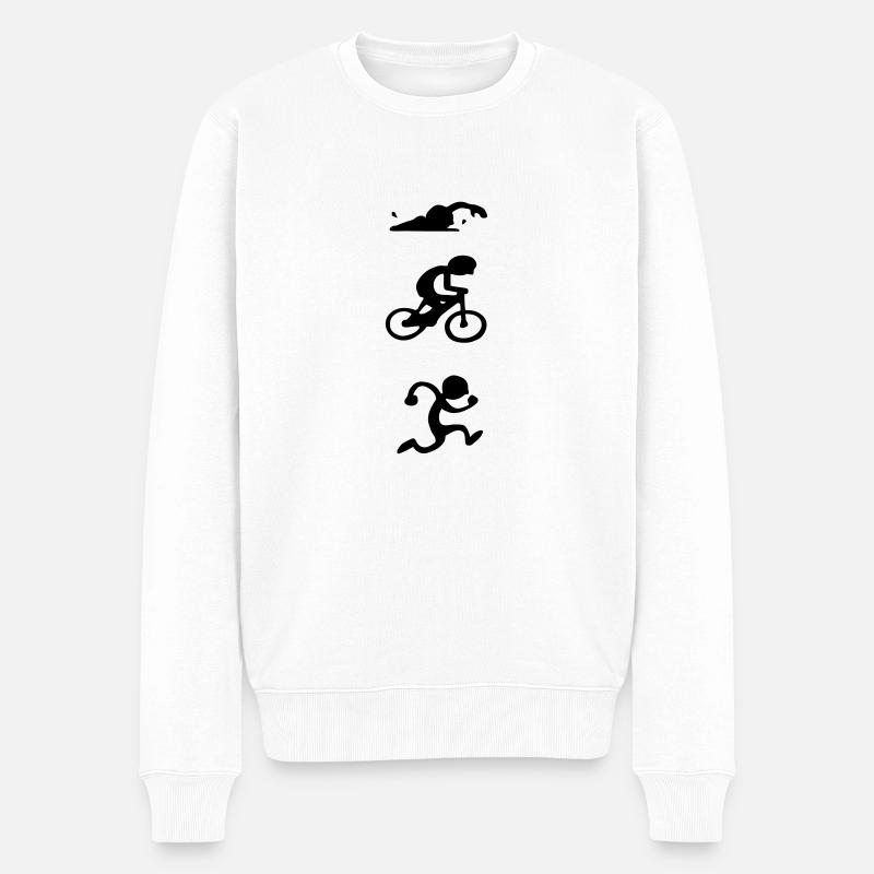 triathlon - Männer Premium Bio Pullover - Weiß