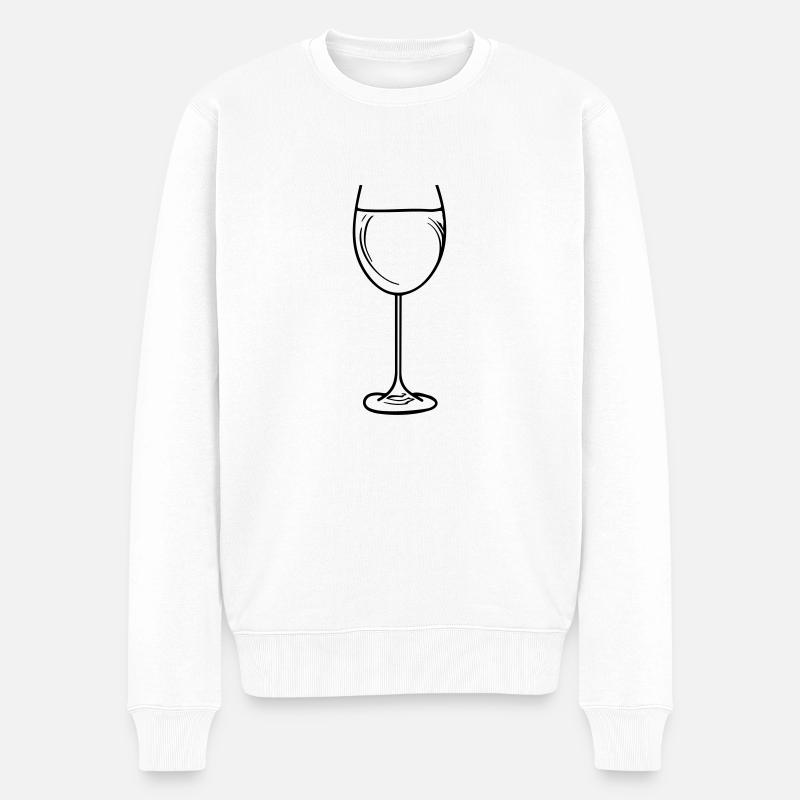 wein glas - Männer Premium Bio Pullover - Weiß