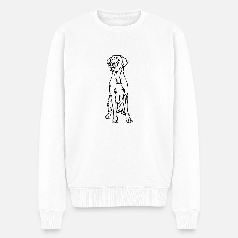 Deutsche Dogge - Männer Premium Bio Pullover - Weiß