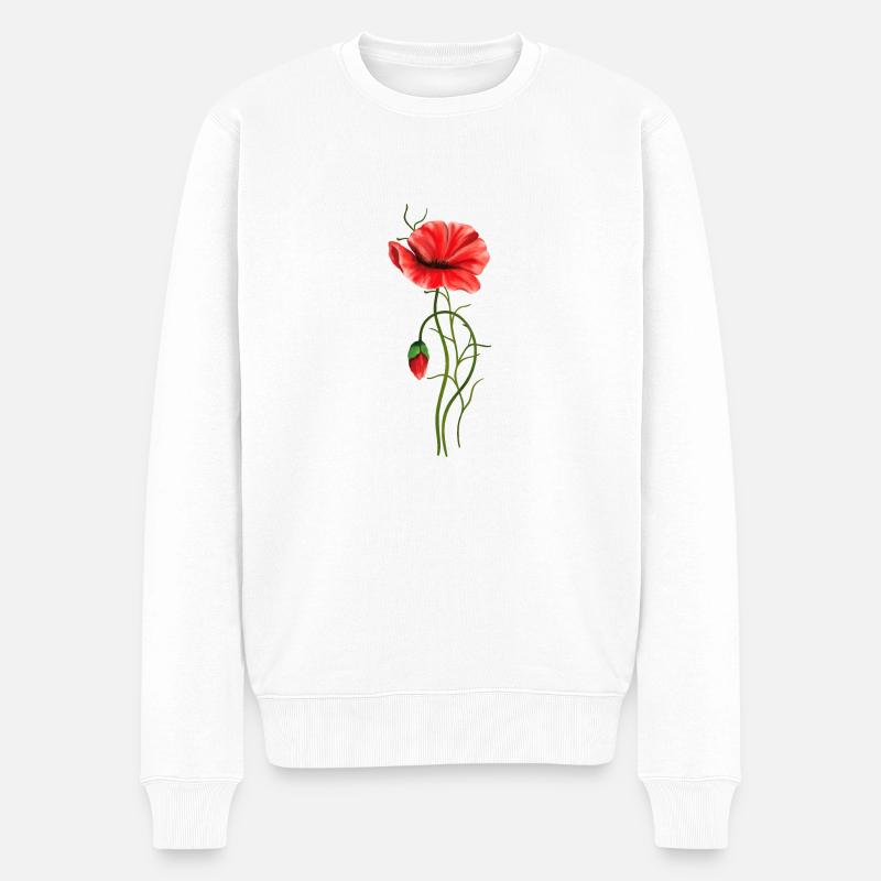 Blumen - Männer Premium Bio Pullover - Weiß