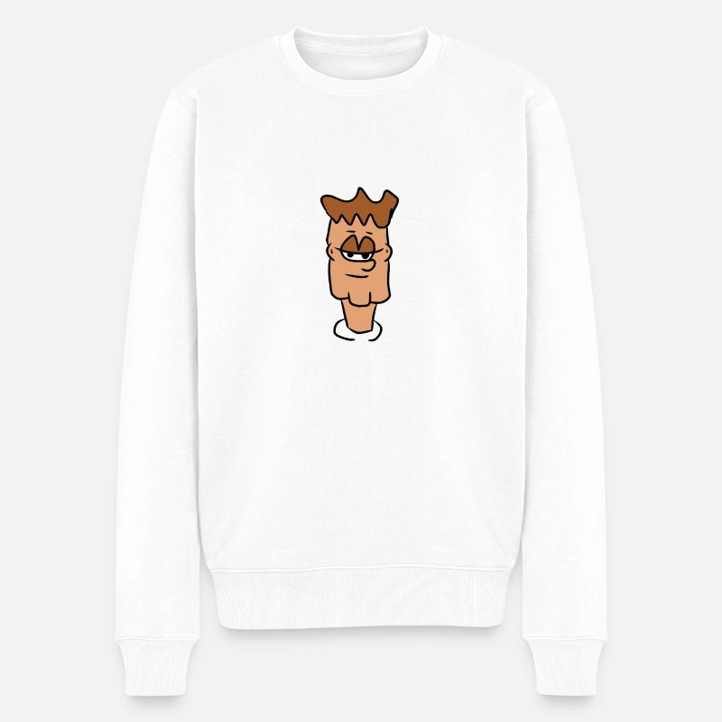 Bunter Comic Kopf - Männer Premium Bio Pullover - Weiß