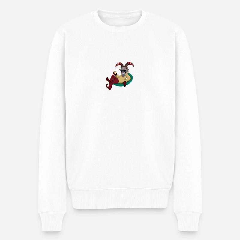 Krampus Percht Devil 2306 - Pull Premium bio Homme - blanc