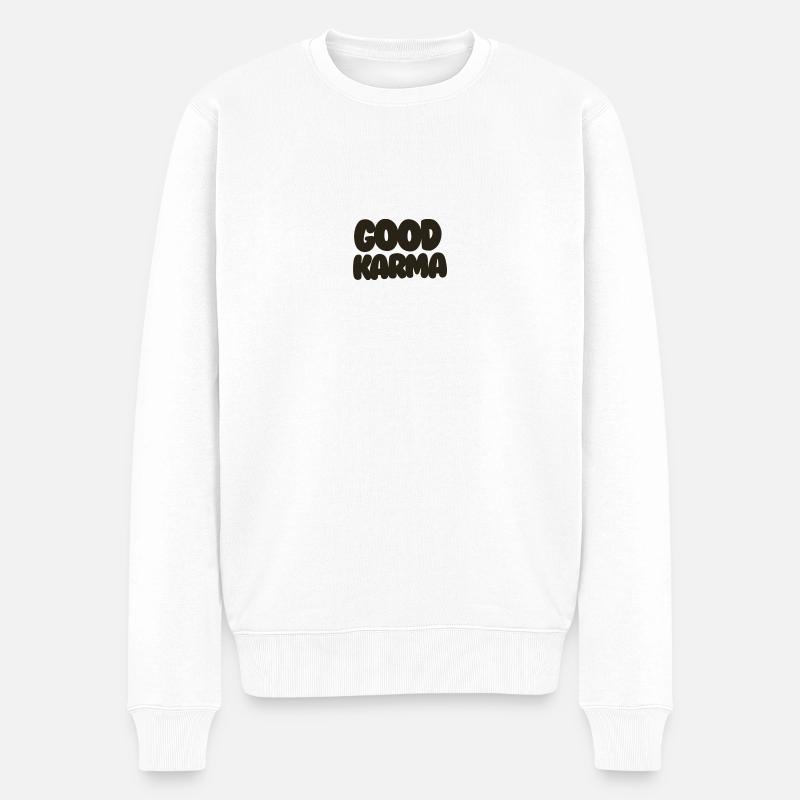 Bon Karma noir - Pull Premium bio Homme - blanc