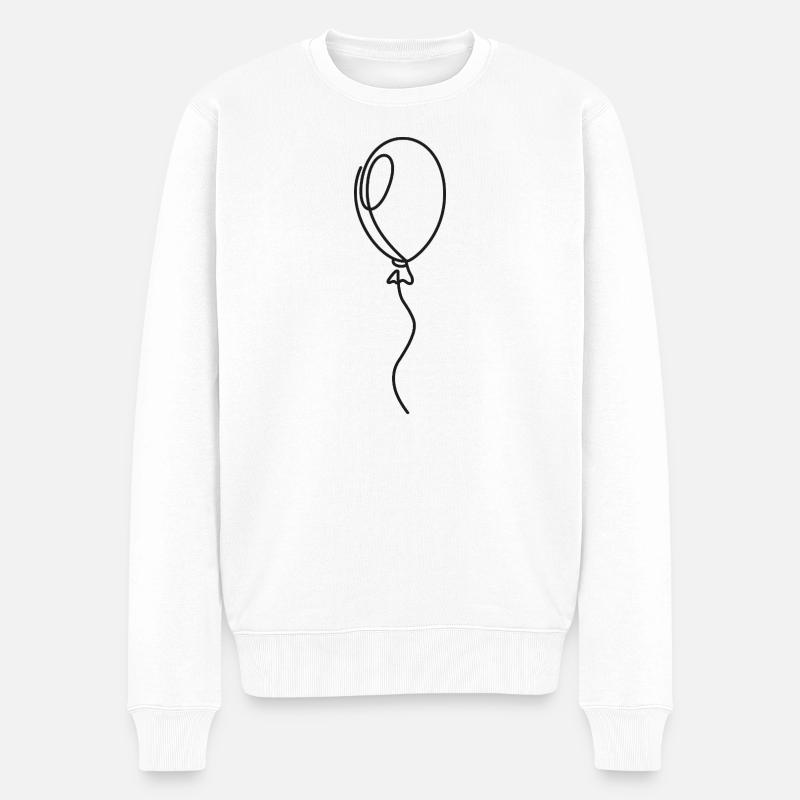 Luftballon Skizze mit Schnur – Motiv - Männer Premium Bio Pullover - Weiß