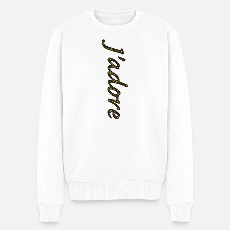 Kursiver Goldener Sternpfad - Männer Premium Bio Pullover - Weiß