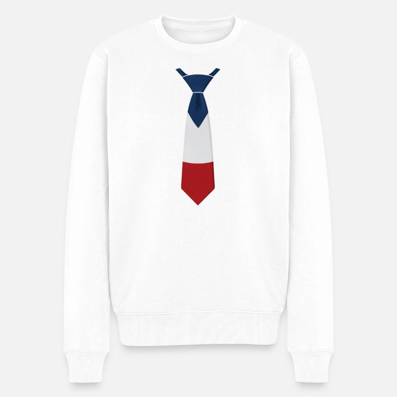 France Tie – Flaggendesign - Männer Premium Bio Pullover - Weiß