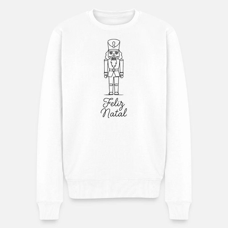 Feliz Natal Nussknacker Weihnachten klassisch - Männer Premium Bio Pullover - Weiß