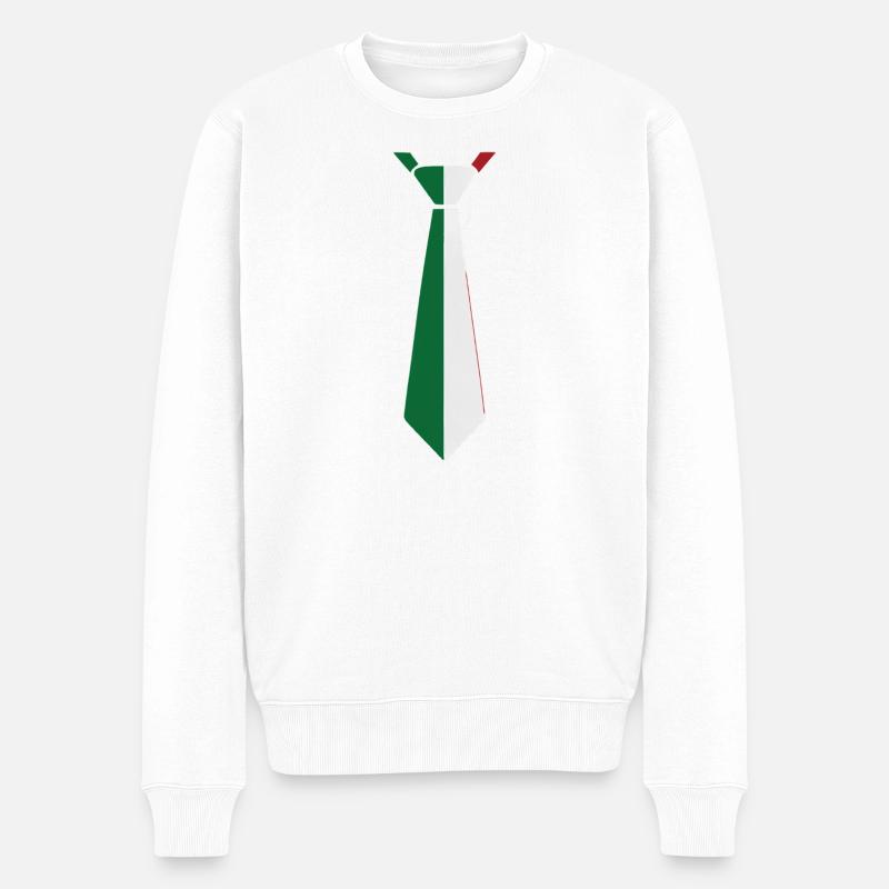 Italien Krawatte – Flaggendesign - Männer Premium Bio Pullover - Weiß