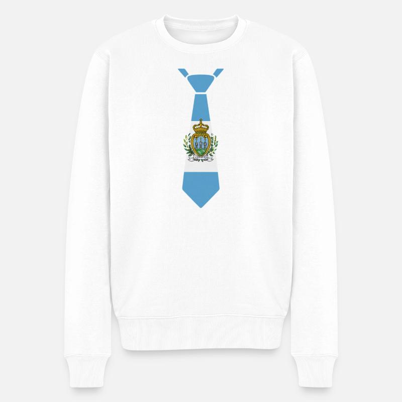 Cravate de Saint-Marin – Conception du drapeau - Pull Premium bio Homme - blanc