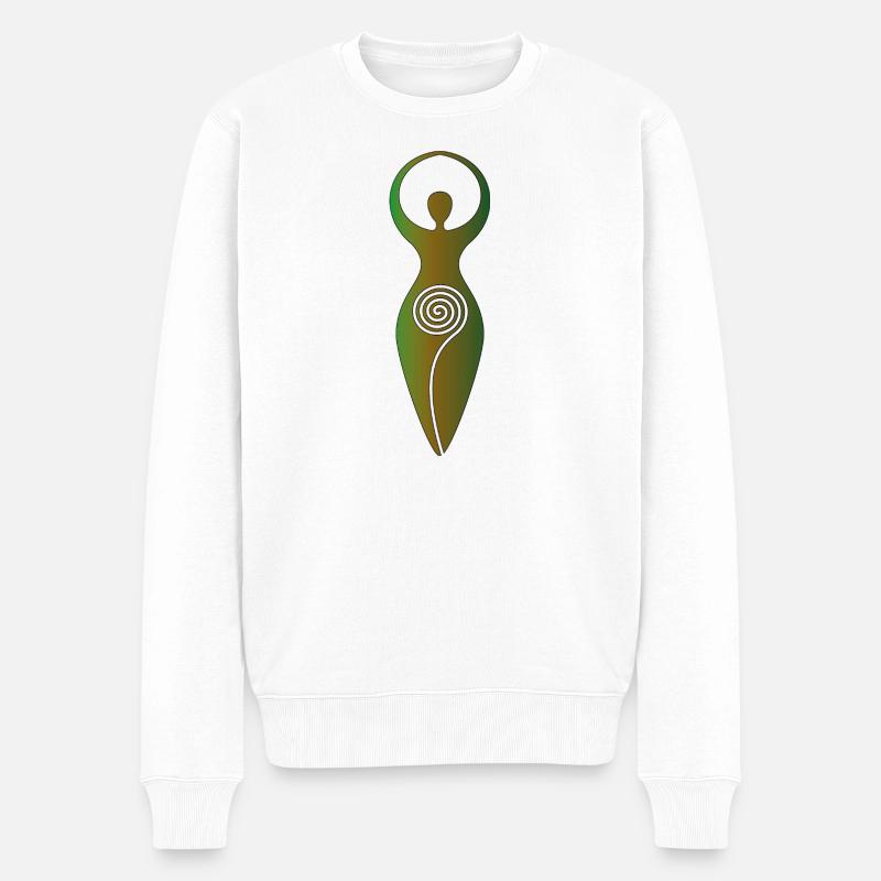 Wicca-Spiralgöttin – Weibliche Energie - Männer Premium Bio Pullover - Weiß