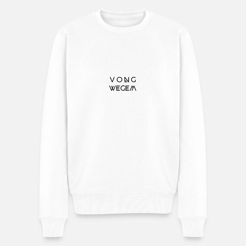 vong wegem - Männer Premium Bio Pullover - Weiß