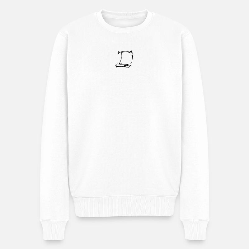 Schwarzer Pinselrahmen - Männer Premium Bio Pullover - Weiß