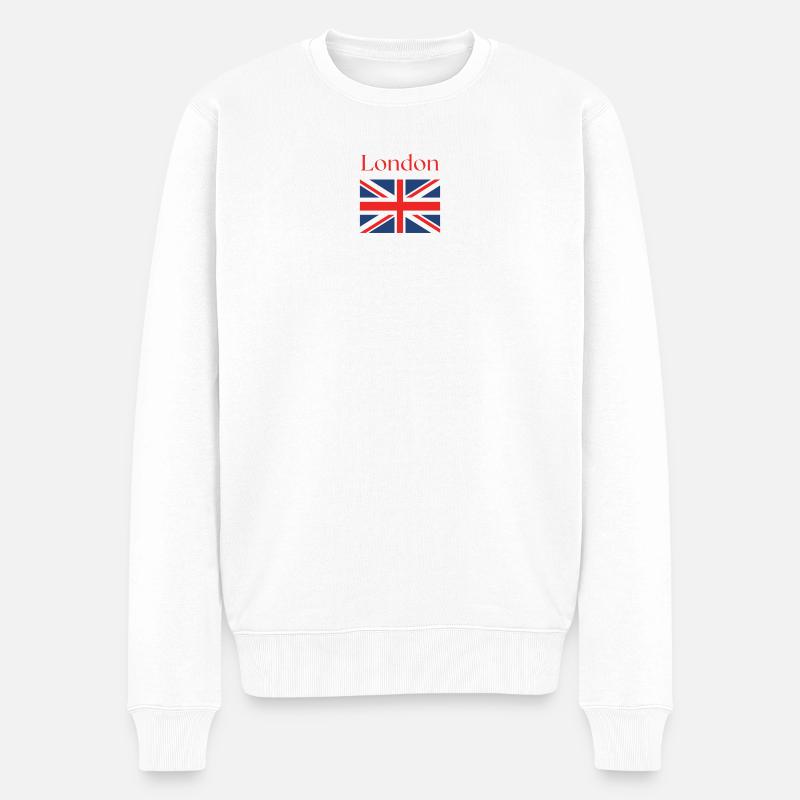 Ich liebe London Flag UK - Männer Premium Bio Pullover - Weiß