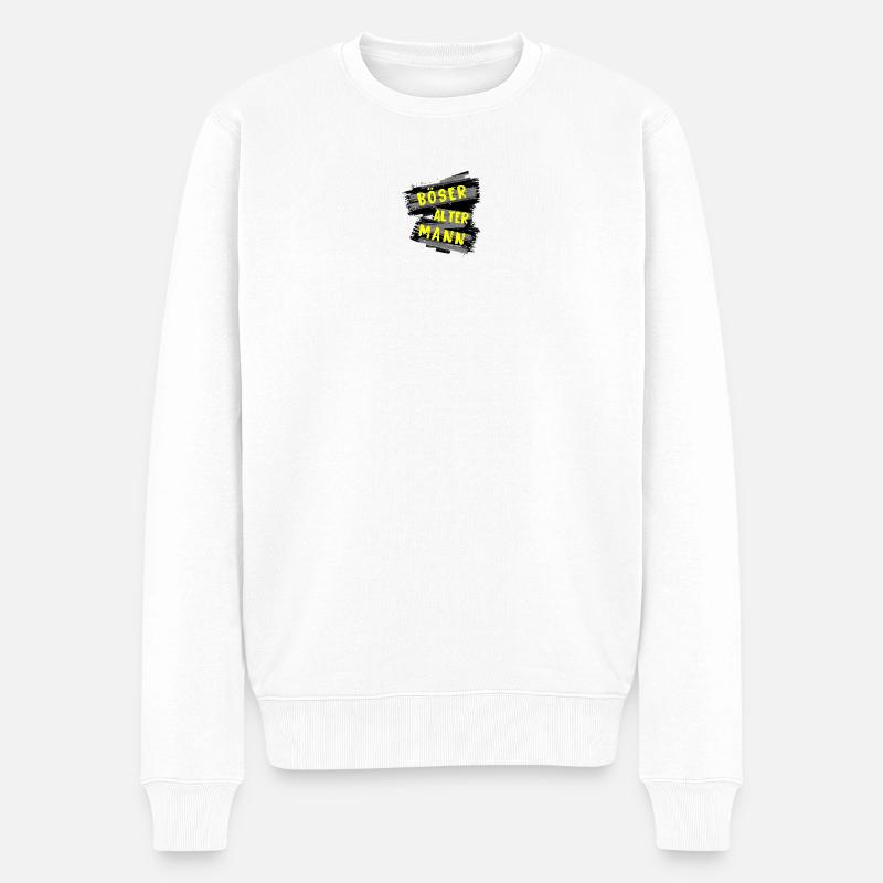 Böser Alter Mann - Männer Premium Bio Pullover - Weiß