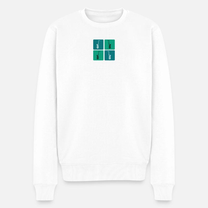 Design de saxophone - Pull Premium bio Homme - blanc