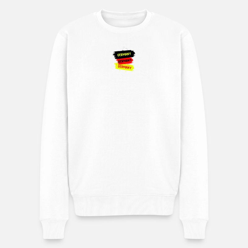 Deutschland Design - Männer Premium Bio Pullover - Weiß