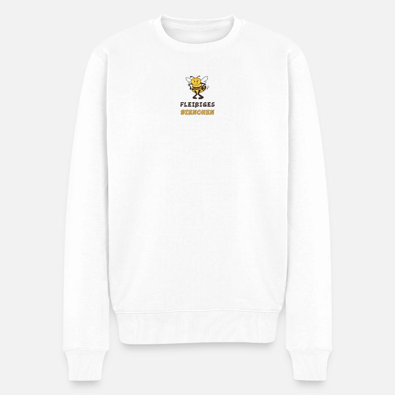 Fleißiges Bienchen - Männer Premium Bio Pullover - Weiß