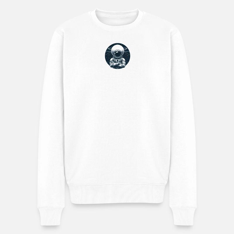 Astronaut - Männer Premium Bio Pullover - Weiß