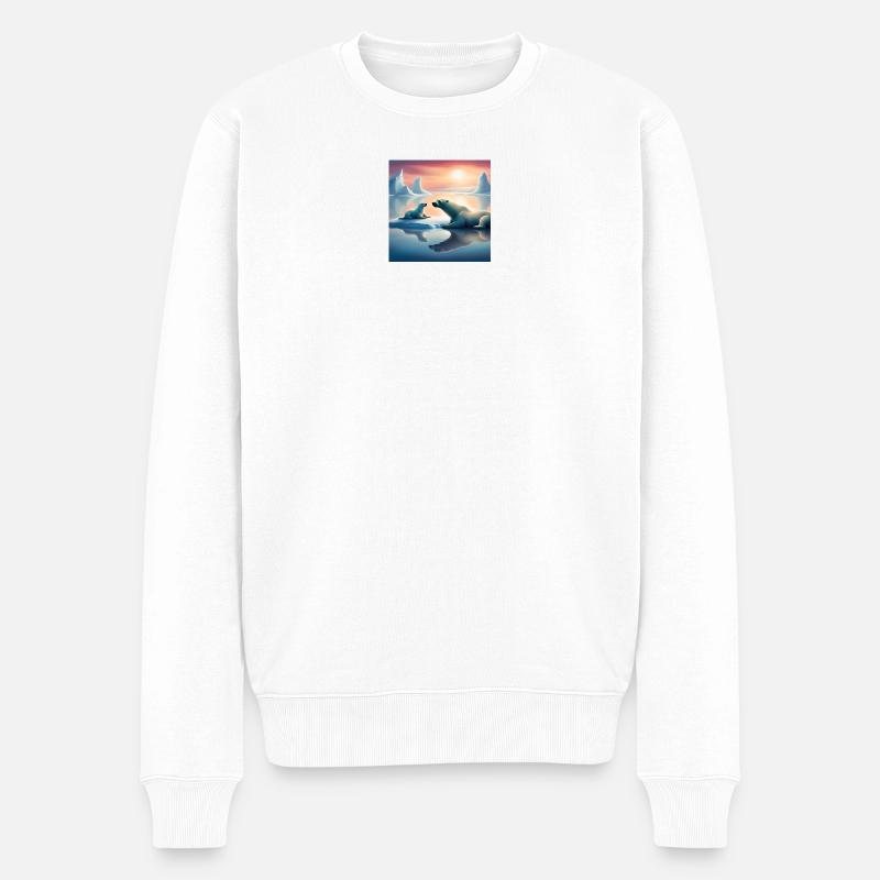 JensJensen - Männer Premium Bio Pullover - Weiß