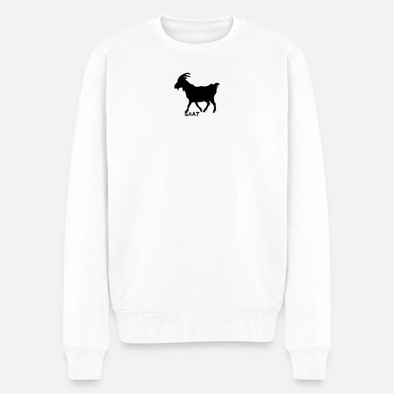 G.O.A.T. schwarz - Männer Premium Bio Pullover - Weiß