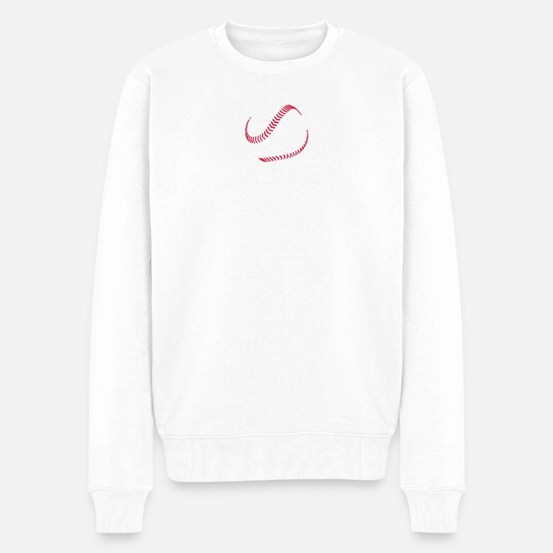 Baseball - Männer Premium Bio Pullover - Weiß