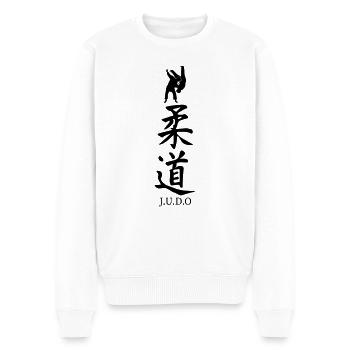 judo - Men's Premium Organic Jumper - white - Front - Thijin (182cm)